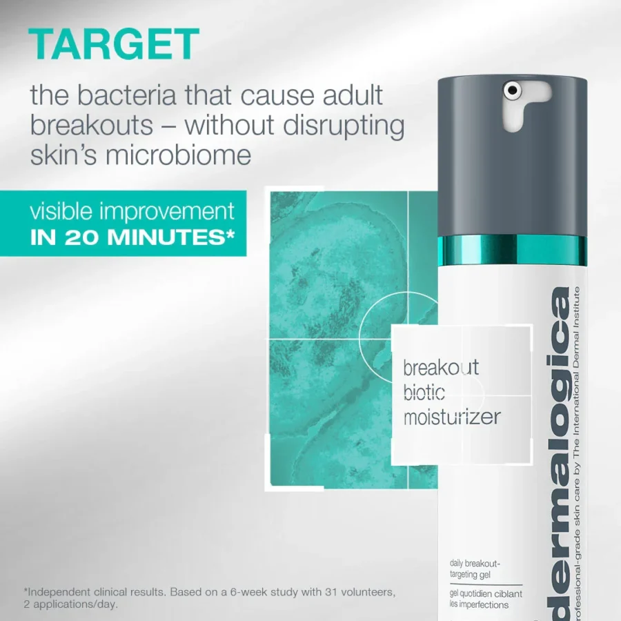 dermalogica Breakout Biotic Moisturiser claims